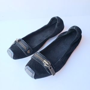 KORS by Michael Kors suede "Romp" flat w zipper